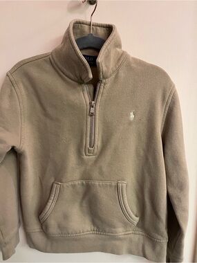 Polo by Ralph Lauren Boys 3/4 Zip-Neck Fleece Pullover - Khaki